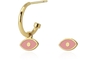 Μοναδικά ευαίσθητα χρυσά σκουλαρίκια από ανοξείδωτο ατσάλι Πράσινα ροζ εποξειδικά σκουλαρίκια